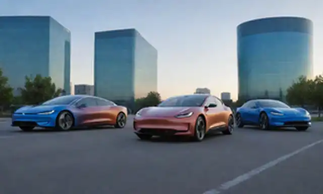 Un grupo de coches eléctricos con diversos diseños