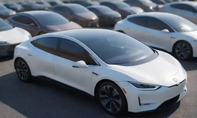 Ilustración 3D de coches eléctricos