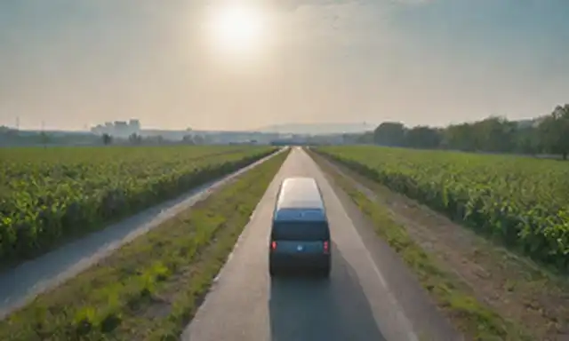 Un futurista paisaje urbano con vegetación