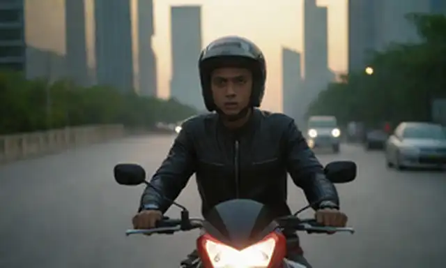 Hombre de 25 años usando un casco