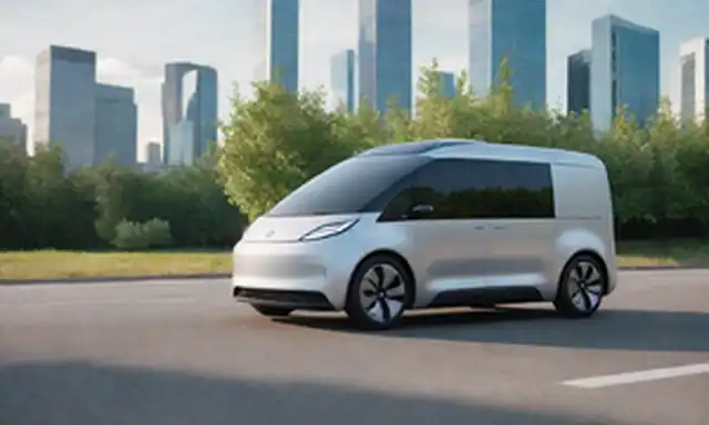 3D rendering of a futuristic electric van with sleek lines