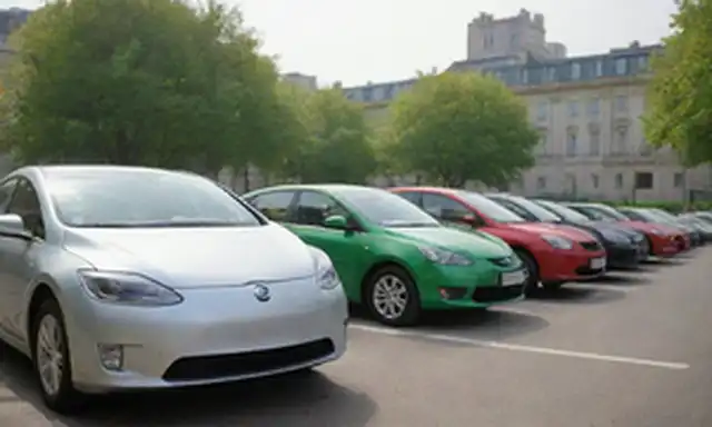 Coches eléctricos con troncos abiertos