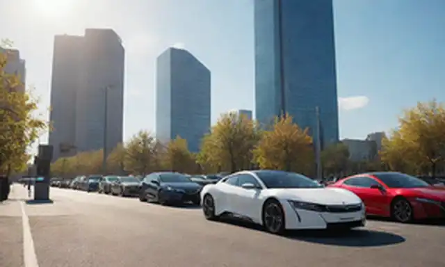 Coches eléctricos estacionados en una estación de carga