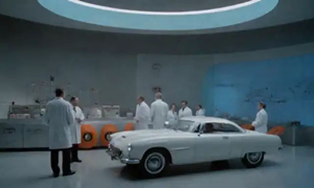 Establecimiento de laboratorio futurista de estilo 1950